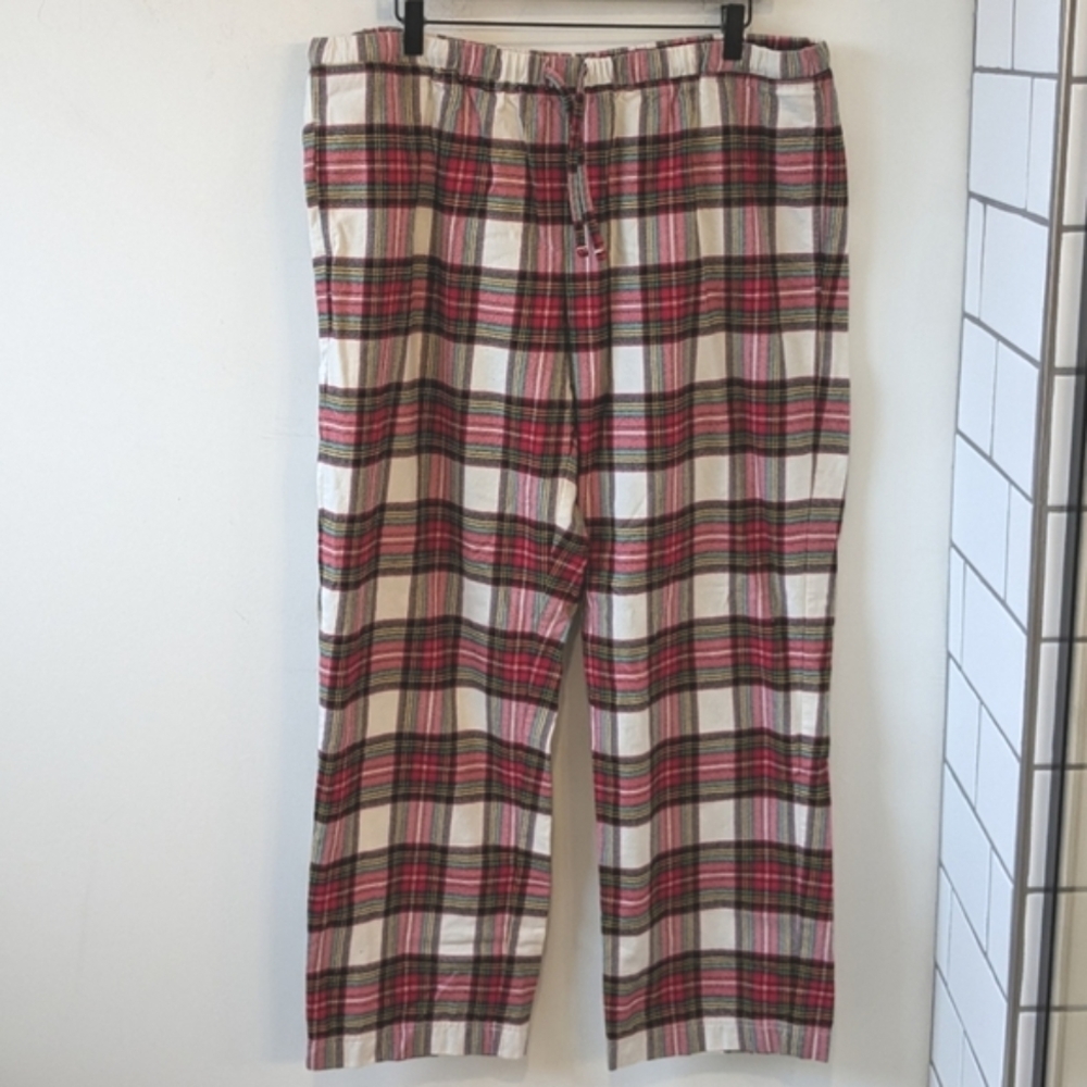Hanna Andersson Adult Unisex Holiday Plaid Flannel PJ Pants - Size XL